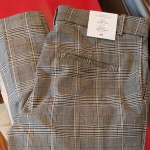 H&M Black and White Checkered Pants Size 10
